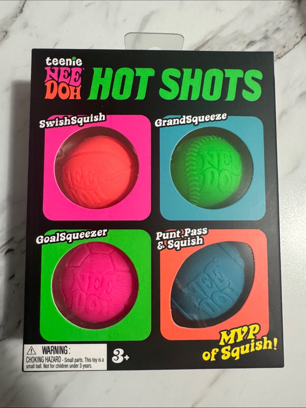 Authentic Teenie NeeDoh Hot Shots Orange, Green, Pink & Blue